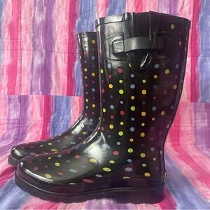Western Chief Multicolor Polka Dot Rain Boots size 10